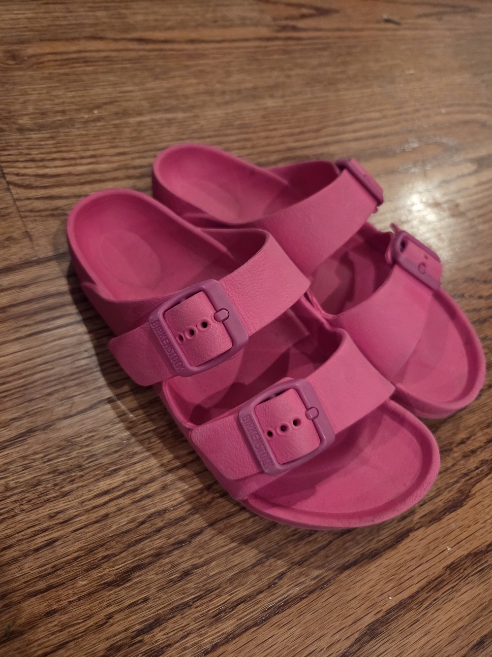 Birkenstock Kids Hot Pink Double Buckle Slide Sandals